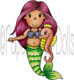 mermaid Ellie w/ seahorse